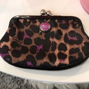 Coach leopard coin purse